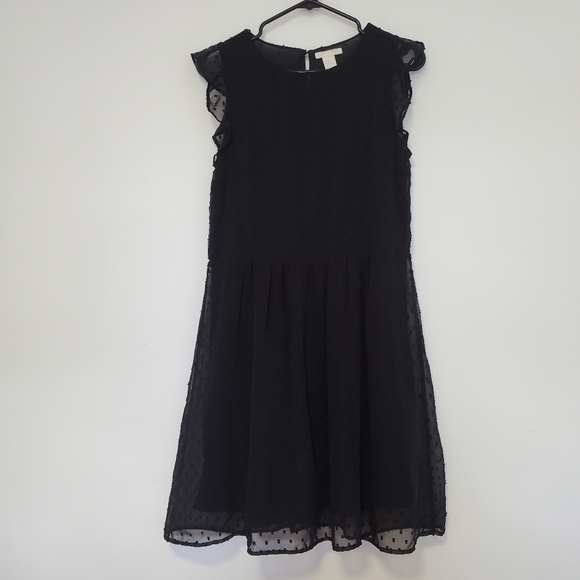 H&M Black Polka Dot Dress with frill sleeves - Picture 3 of 5